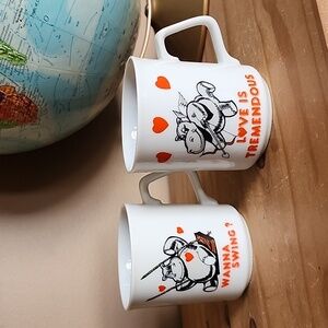 Vintage Hippo novelty mugs